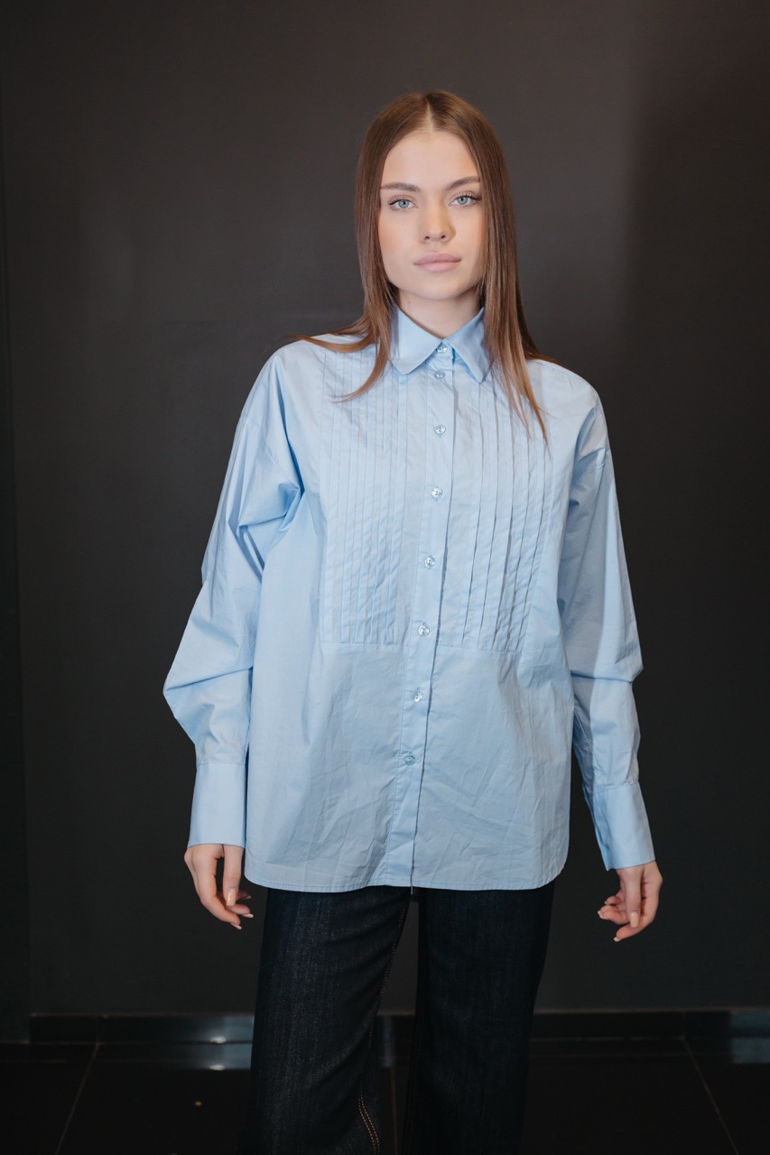 картинка Рубашка MOTEL голубая от магазина Одежда+