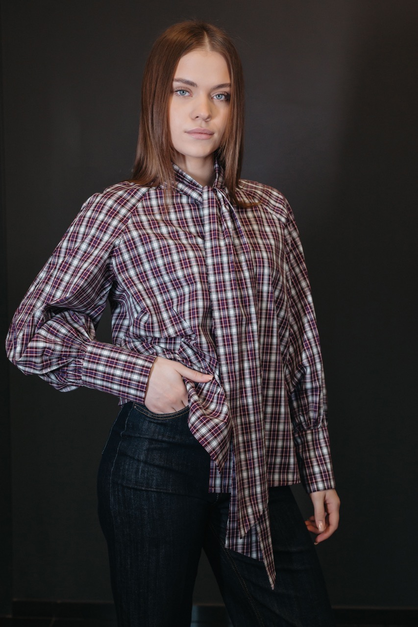 картинка Блуза MOTEL в клетку от магазина Одежда+