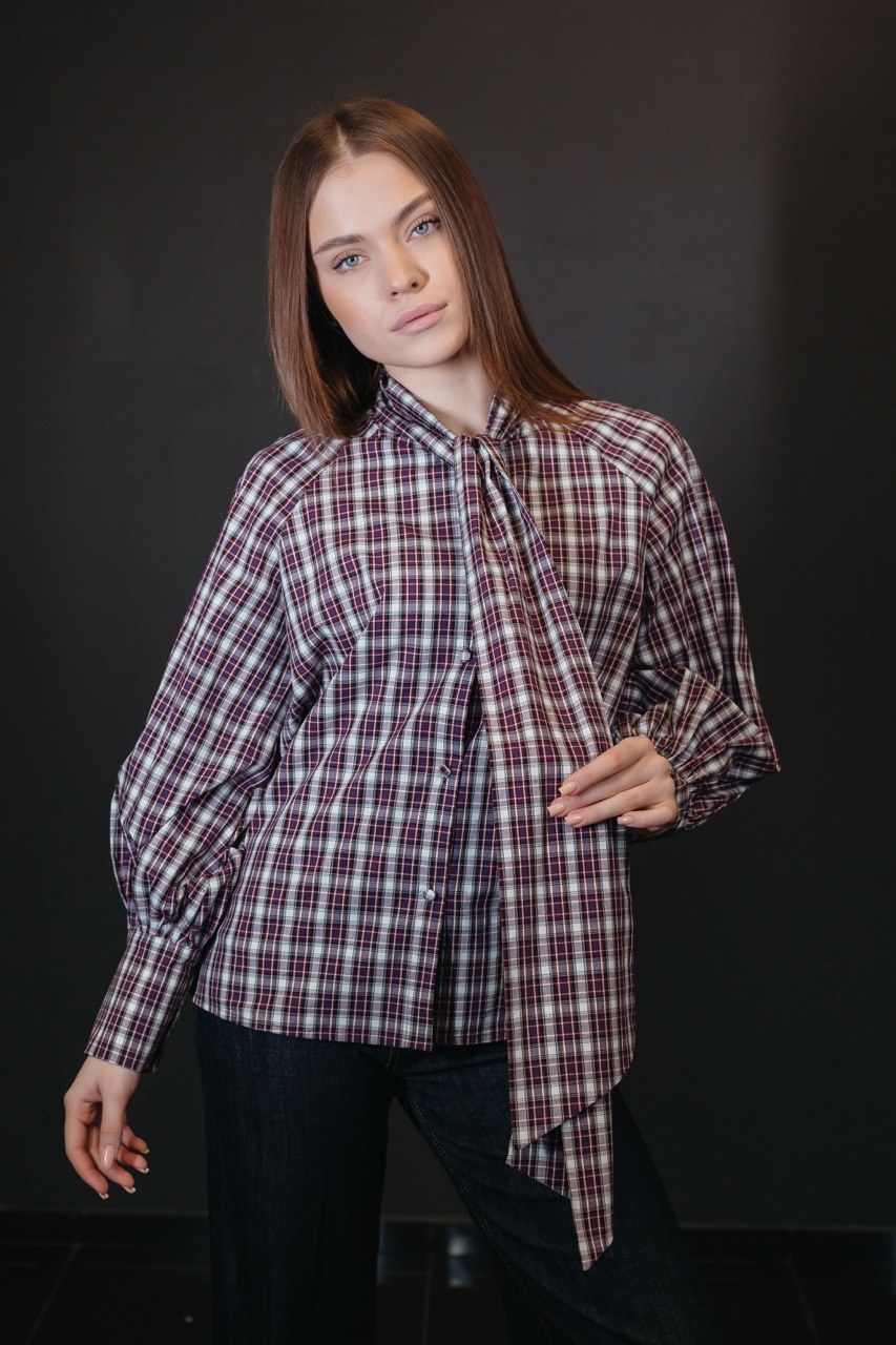 картинка Блуза MOTEL в клетку от магазина Одежда+