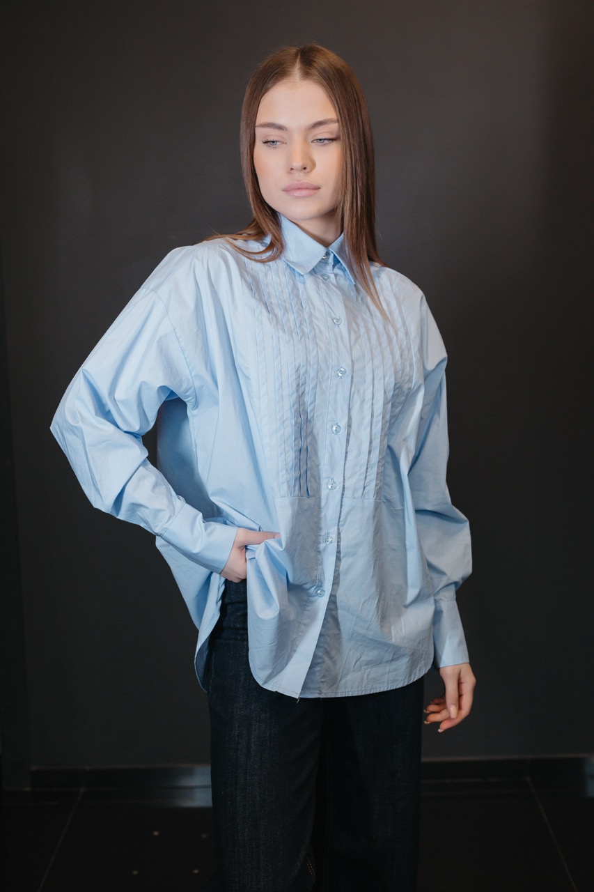 картинка Рубашка MOTEL голубая от магазина Одежда+