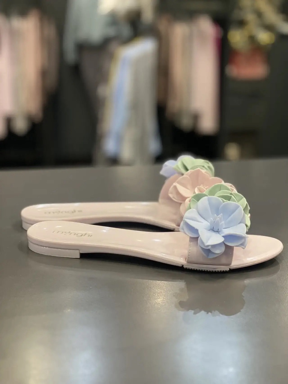 картинка Сланцы MENGHI розовые "цветы" от магазина Одежда+